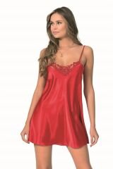 Scarlest Kırmızı Kısa Saten Gecelik