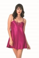 Scarlest Vişne Kısa Saten Gecelik