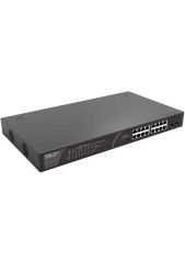 RUIJIE Reyee 16 Port RS-ES118GS-P 10/100/1000 2x Port Combo Gigabit SFP PoE Switch (247W) Çelik Kasa Rack Mount