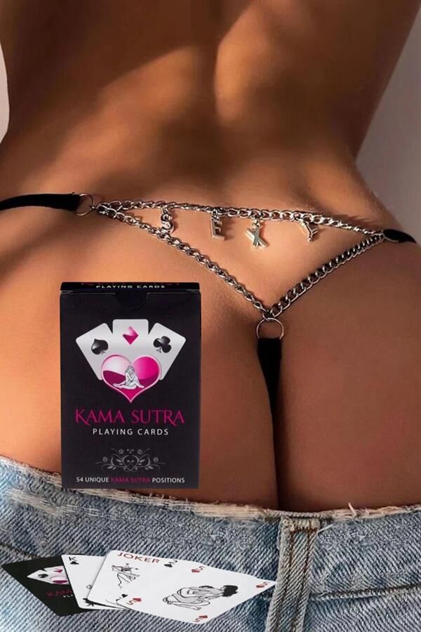 Scarlest Sexy Görselli Oyun Kartı Kama Sutra Tanga Set