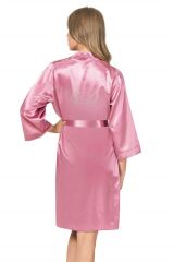 Scarlest Gül Kurusu Kısa Saten Bride Sabahlık