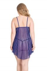 Scarlest Büyük Beden Saks Kısa Tül Gecelik