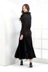 Scarlest 9449 FANTEZİ YAKASI TÜY DETAYLI ELBİSE