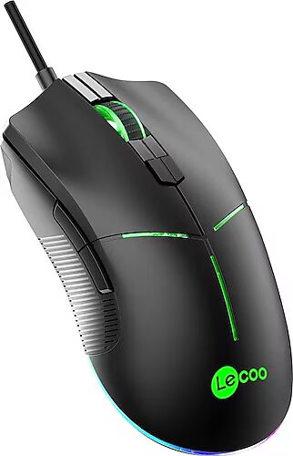 LENOVO LECOO MS109 Usb+Kablolu 6400DPI+8 Tuşlu RGB Aydınlatmalı Siyah Gaming Mouse