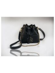 Remuse Büzgülü Model Si̇yah Kadın Omuz Çantası