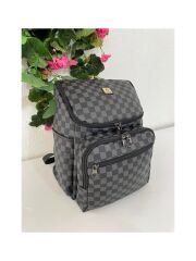 Remuse Unisex Sırt Çantası Kareli Siyah Gr