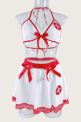 Scarlest Fantezi Kırmızı Beyaz Fantezi Hemşire Kostümü