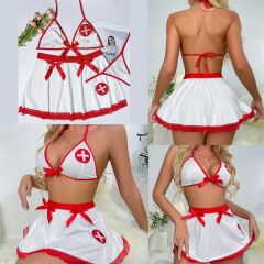 Scarlest Fantezi Kırmızı Beyaz Fantezi Hemşire Kostümü