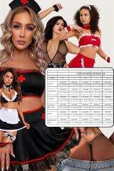 Scarlest Beyaz Kenarları Dantel İşlemeli Hemşire Kostümü