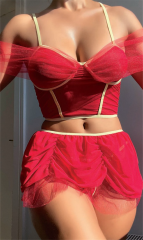 Scarlest Mini Etekli Fantezi Bustiyerli Takım