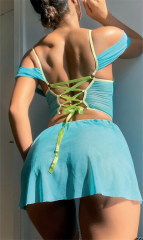 Scarlest Turkuaz Fantezi Kleopatra Kostümü