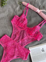 Scarlest Çiçek Desenli Pembe Bodysuit