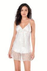 Scarlest Ekru Kısa Saten Gecelik