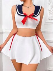 Scarlest Beyaz Etekli Fantezi Denizci Kız Kostümü