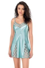 Scarlest Aqua Saten Gecelik