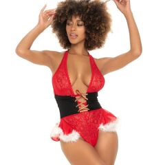 Scarlest Yılbaşı Özel Kırmızı Dantel Detaylı Fantezi Kostüm