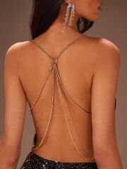 Scarlest Sırt Zincir Dekolteli Seksi Mini Kadın Elbise