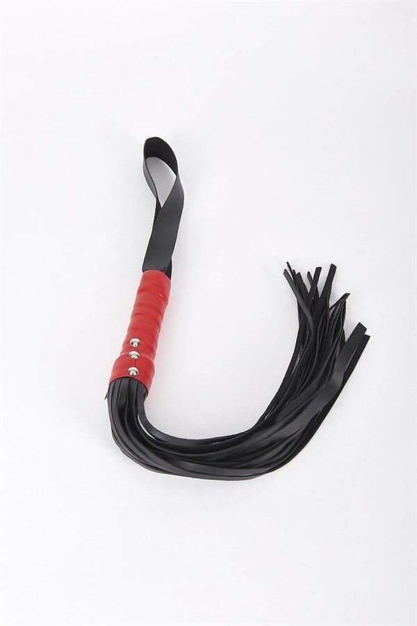 Scarlest Deri Siyah Kırmızı Kırbaç