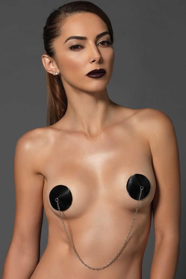 Scarlest Siyah Özel Tasarım Zincir Detaylı Fantezi Göğüs Ucu Kapatıcı