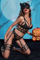 Scarlest Fantezi Kedi Maskeli Harness Set