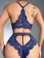 Scarlest Lacivert Dantelli Fantezi Bralet Sütyen Takımı