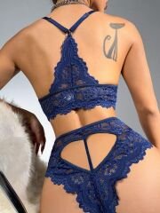 Scarlest Lacivert Dantelli Fantezi Bralet Sütyen Takımı