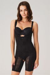 Scarlest Toparlayıcı Vücut İnceltici Dikişli Fermuarlı Uzun Paca Altı Açık Sıkı Badi Korse