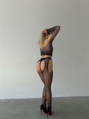 Scarlest Özel Tasarım Siyah Taşlı Fantezi Vücut Çorabı