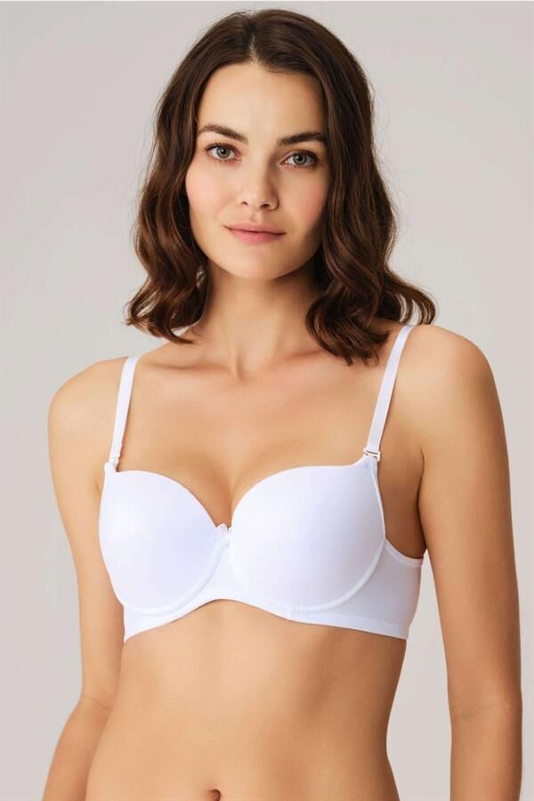 Scarlest Balenli Desteksiz Dolgusuz Askıları Çıkabilen Günlük Klasik T-Shirt Sütyeni