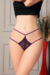 Scarlest Fantezi Dantelli 2 İpli Mor Tanga String