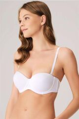 Scarlest Balenli Destekli Dolgulu Askısız Straplez Günlük Klasik T-Shirt Sütyeni