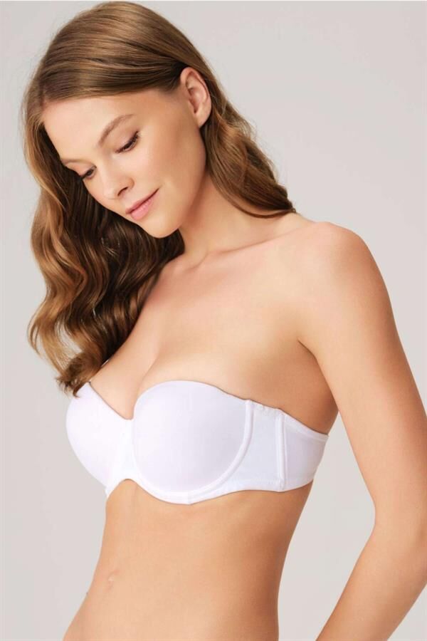 Scarlest Balenli Destekli Dolgulu Askısız Straplez Günlük Klasik T-Shirt Sütyeni