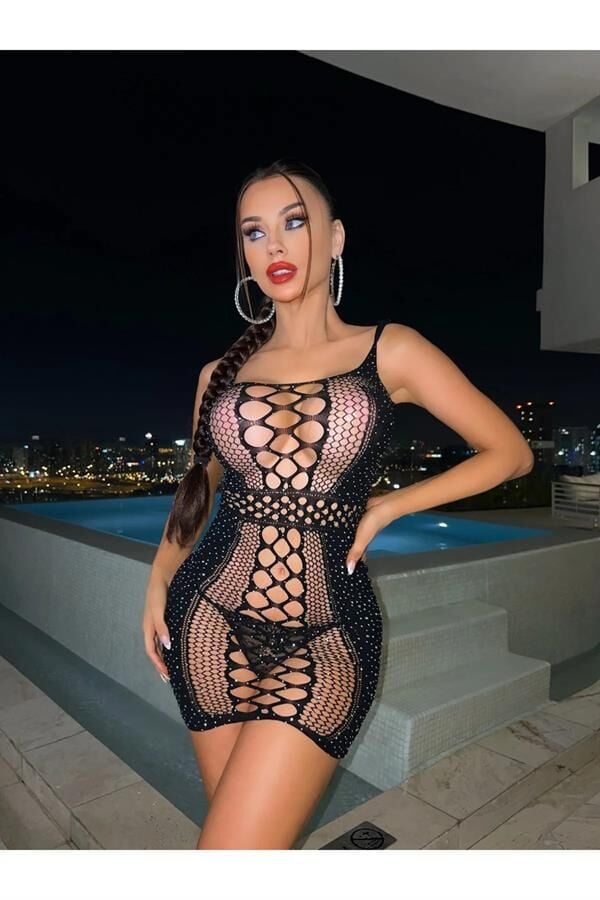 Scarlest Özel Tasarım Siyah Fantezi Vücut Çorabı