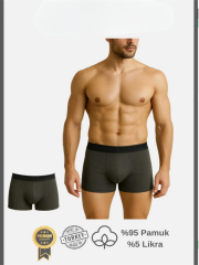 Scarlest Pamuklu Düz Antrasit Renk Erkek Boxer