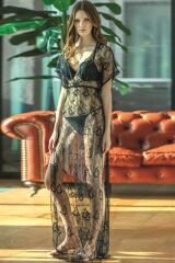 Scarlest Dantelli Gecelik Balenli Destekli Dolgulu Önden Açılan Sütyen ve String 3'lü Takım