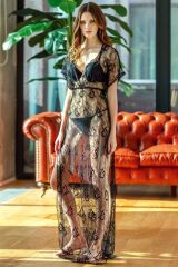 Scarlest Dantelli Gecelik Balenli Destekli Dolgulu Önden Açılan Sütyen ve String 3'lü Takım