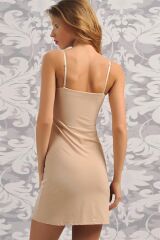 Mikropolyamid Kumaşlı Askıları Çıkabilen Straplez Kısa Elbise Altı Kombinezon