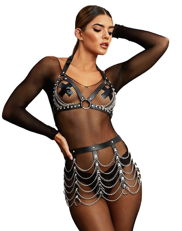 Scarlest Zincir Detaylı Fantezi Harness Aksesuar